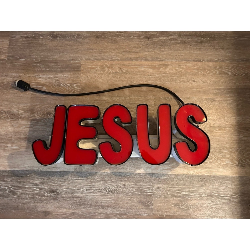 LED Neon Light Sign spelling out "JESUS" Works Great Church Ministry Outreach